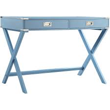 Chelsea Lane X Base 2 Drawer Campaign Desk Heritage Blue Walmart Com Campaign Desk Writing Desk Writing Desk With Drawers
