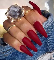 Nail art decoration with rhinestones and glitter. 43 Best Red Acrylic Nail Designs Of 2020 Page 2 Of 4 Stayglam Red Acrylic Nails Dark Red Nails Glam Nails