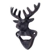 Metal Wall Mount Buck Deer Beer Soda Bottle Opener Hunting Cabin Bar Pub Decor Antler Bottle Opener Cast Iron Bottle Opener Pub Decor