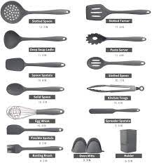 Different foods respond differently when cooked. Buy Cooking Utensils Set 15 Piece Silicone Kitchen Utensil Set Non Stick Silicone Cooking Utensils Heat Resistant 446 F Cookware Utensil Set Kitchen Utensils Set With Holder Non Toxic Online In Indonesia B08l3kl5sm