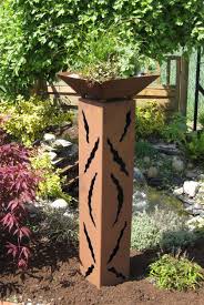Rs33 S01 Rostsaule Mit Rostschale Jabo Design Edelrost Saule Metall Design