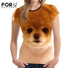 Us 12 87 44 Off Forudesigns Cute 3d Dog Boos Pomeranian Women T Shirt Tee Tops Female Casual Basic Short T For Girl Feminina Brand Clothes Shirt In