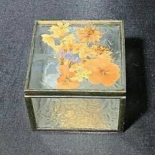 Maybe you would like to learn more about one of these? Vintage Lead Etched Glass Jewelry Trinket Box Pressed Flowers Ebay