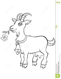 Illustration About Coloring Pages Animals Little Cute Goat Stands And Holds A Flower In The Mouth I Cute Coloring Pages Coloring Pages Animal Coloring Pages