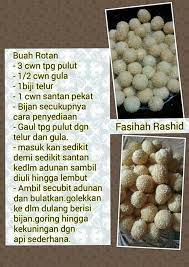 Ia kemudian dibentuk bulat dan disalut dengan bijan sebelum digoreng dengan minyak masak menggunakan api serdahana perlahan. Buah Rotan Redan Malaysian Dessert Cooking Recipes Asian Snacks