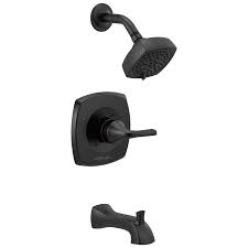 Peerless Parkwood Matte Black 1-handle Multi-function Round Bathtub and  Shower Faucet in the Shower Faucets department at Lowes.com
