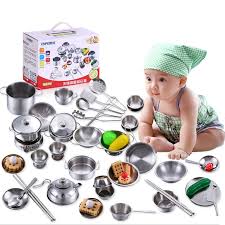 Espeon 25pcs Stainless Steel Kids House Kitchen Toy Miniature Cooking Cookware Children Pretend Play K Cooking Toys Pretend Play Kitchen Toy Kitchen Utensils
