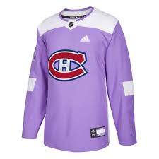Montreal canadiens vintage patrick roy #33 official away reebok premier replica nhl hockey jersey (hand sewn customization). Hockey Fights Cancer Montreal Canadiens Purple 255j Adidas Nhl Authent Hockey Jersey Outlet