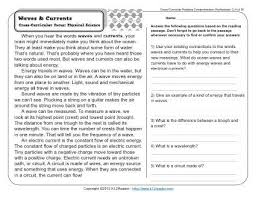 High quality reading comprehension worksheets for all ages and ability levels. Waves And Currents 3rd Grade Reading Comprehension Worksheet