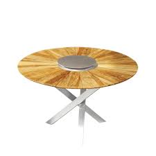 Lazy susan alice 120 cm runder gartentisch mit 4 stühlen gartenmöbel set aus metall antik bronze april stühle 5 0 von 5 sternen 4. Oryx Edelstahl Teaktisch 120cm Rund Peter Susse