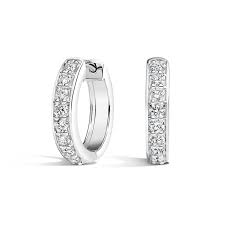 9ct white gold round brilliant cut channel set huggie earrings total diamond weight =.25ct. Luxe Diamond Huggie Earrings 1 2 Ct Tw In 18k White Gold