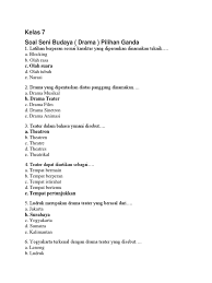 Teater modern mempunyai sifat yang dinamis karena. Pts Seni Teater Kelas 7