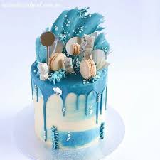 Black And White Drip Cake For Men Blue White And Silver Loaded Drip Cake Drip Cakes Drop Cake Drippy Cakes