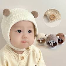 Velcro Baby Winter Beanie Cat Jack Newborn Toddler Kids Beanie Hat Gloves  Velcro Strap