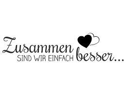 Zusammen zu•sam•men adv together alle/alles zusammen all together wir haben das buch zusammen geschrieben we have written the book together or between us wir hatten zusammen 100 euro zum ausgeben between us we had 100 euros to spend wir bestellten uns zusammen eine portion we ordered one portion between us Wandtattoo Zusammen Sind Wir Einfach Besser Wandtattoos De