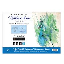 St Cuthberts Mill Bockingford Hot Pressed Watercolour Paper Pad, White -  12