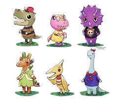 Designed Some Dino Villagers Animal Crossing Animal Crossing Fan Art Animal Crossing Funny New Animal Crossing