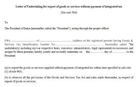 Undertaking by parents format for weak students. Letter Of Undertaking Lut Format Under Gst Wtih Meaning