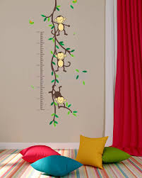 Monkey Growth Height Chart Wall Sticker Wall Decal For Kids Room