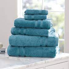 Buy products such as feather touch pure cotton 6 piece bath towel collection at walmart and save. Mainstays Performance Solid 6 Piece Bath Towel Set Coolwater Walmart Com Walmart Com