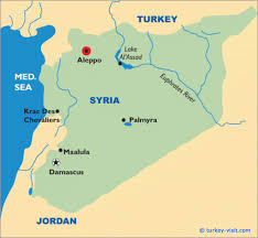 The given syria location map shows that syria is located in the middle east, western asia bordering the mediterranean sea, between lebanon and turkey. Aleppo Map Syria