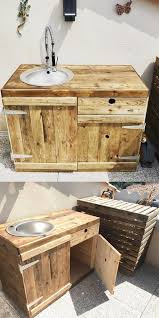 Learn how to build a diy bathroom vanity with free plans by shanty2chic. Amazing Diy Wooden Pallets Sink Cabinet Plans Diy Pallet Vanity Cabin Furniture Pallet Patio Furniture