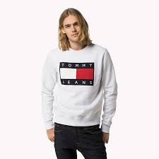 Tommy Hilfiger Flag Sweatshirt Classic White White Tommy Hilfiger Sweatshirts Main Image