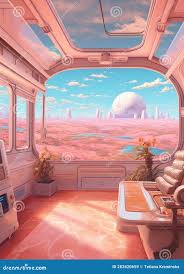 80s Retro Futurism. Panoramic Windows and Breathtaking Space Views Stock  Image - Image of wonder, blissful: 283420659