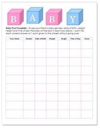 Baby Shower Betting Pool Template Free Http Www Worddraw Com Baby Pool Template Html Baby Shower Templates Baby Pool Free Baby Stuff