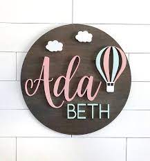 Custom Name Sign Round Sign Baby Name Sign Nursery Room Etsy Baby Name Signs Name Signs Nursery Signs