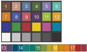 Test Color Samples 1 17 Used In Rcri Top Macbeth Color