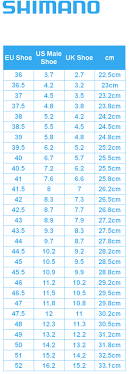 Shimano Shoe Sizing Chart Shimano Shoe Size Guide