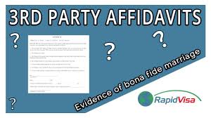 The affiant can be a friend, family member, or religious leader. Notarized 3rd Party Affidavit Evidence Of Bona Fide Marriage