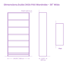 What do you need to know about wardrobes? Ikea Pax Wardrobe 39 Wide Dimensions Drawings Dimensions Com