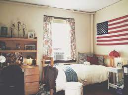 College Dorm Room With American Flag Display Cozy Dorm Room Dorm Sweet Dorm Dorm Room Inspiration