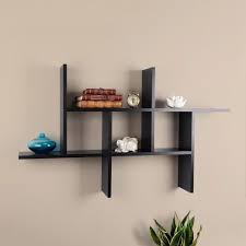 Danya B Cantilever Black Mdf Floating Wall Shelf Xf160708bk The Home Depot In 2020 Wall Shelves Floating Shelves Floating Wall Shelves