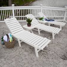 Polywood Nautical Wheeled Chaise Lounge Set Polywood Outdoor Furniture Lounge Chair Outdoor Chaise Lounger