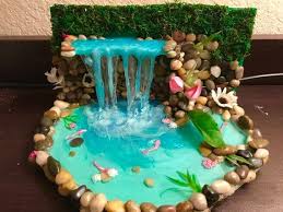 Fairy Garden Pond With Wide Waterfall And Pink Koi 7 X7 3 5 Tall Everything In My Store Is Handmade By Me Fairy Garden Diy Diy Fairy Fairy Garden Designs