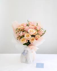 pink peach rose bouquet 玫瑰花束 peach roses rose bouquet pink