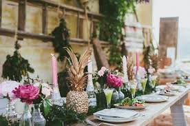 hawaiian inspired spanish wedding in asturias marga ager pineapple wedding pineapple wedding decor wedding table