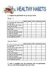 The question is, how do you explain that to a nine year old? Healthy Habits Worksheets