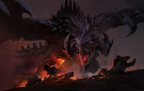 Wallpaper Dark Fire Sword Fantasy Dragon Horns Weapon 4k Resolution Fire Dragon Wallpaper 4k 1332x850 Wallpaper Teahub Io