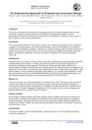 Pdf An Engineering Approach To Engineering Curriculum Design