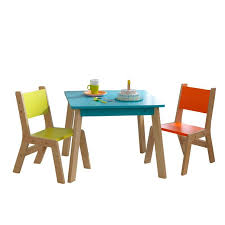 Modern Kids 3 Piece Play Table And Chair Set Table And Chair Sets Modern Kids Round Table And Chairs