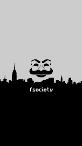 Black And White Robot Wallpaper F Society Amoled Wallpaper 1080x1920 Robot Wallpaper Mr Robot Mr Robot Poster