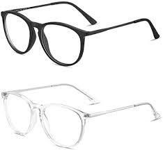 Amazon Com Yaroce Blue Light Glasses 2 Pack Anti Glare Uv Digital Eyestrain Round Computer Gaming Blue Light Blocking Glasses Women Men Clear Black Health Personal Care