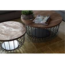 Entdecke unsere große auswahl an couchtischen in unterschiedlichen ausführungen und designs. 2er Set Couchtisch Eva Rund Metallkorb Couchtisch Metall Couchtisch Rund Holz Und Couchtisch Modern