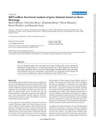 PDF) GOToolBox: Functional analysis of gene datasets based on Gene Ontology