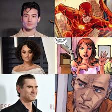 The Flash (Fancast) Ezra Miller as The Flash/Barry Allen Kiersey Clemons as  Iris West Billy Crudup as Henry Allen Naomi Watts as Nora Allen Aaron  Eckhart as Darryl Frye Natalia Dyer as