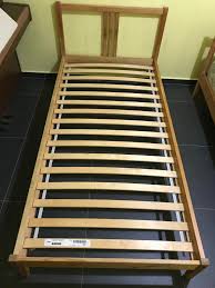 Ikea Single Wooden Bed Frame With Slatted Bed Base Furniture Beds Mattresses On Carousell Without slats, this is of no use. ikea single wooden bed frame with slatted bed base